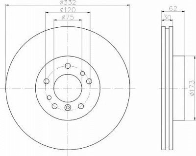 HELLA PAGID 8dd355121221 -  Тормозной диск